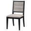 Chaise d'appoint noire rembourrée (ensemble de 2)