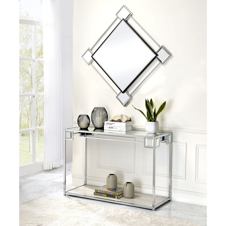 Hohenstein 44'' Glass Top Console Table