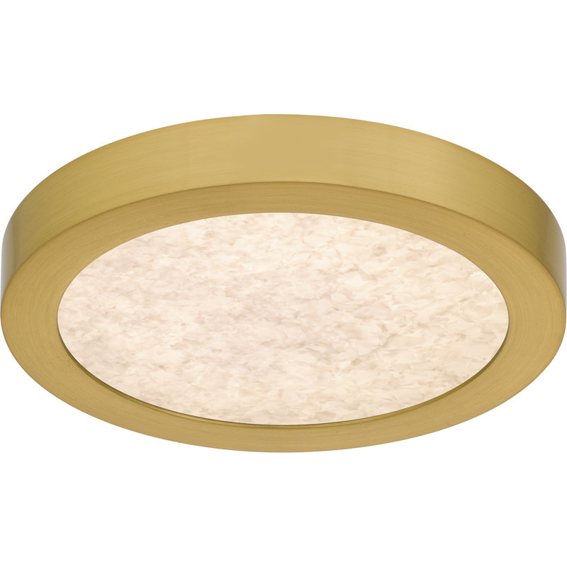 Outskirts Integrated LED Flush Mount With CCT Switch, 1" H x 7.5" W x 7.5" D, Brushed Gold