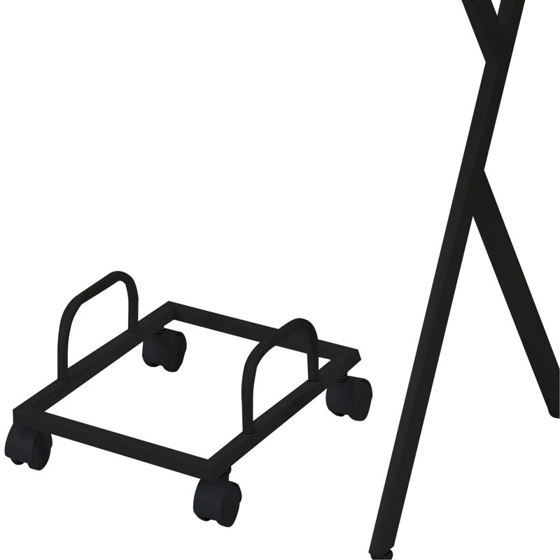 Bureau d'ordinateur noir moderne avec support transportable pour une productivité efficace, Noir