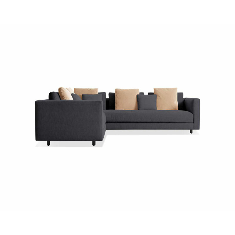 Hands Down Sectional, Camel Velvet/Sanford Navy, Left Hand Facing, Tofte Navy Polyester Blend
