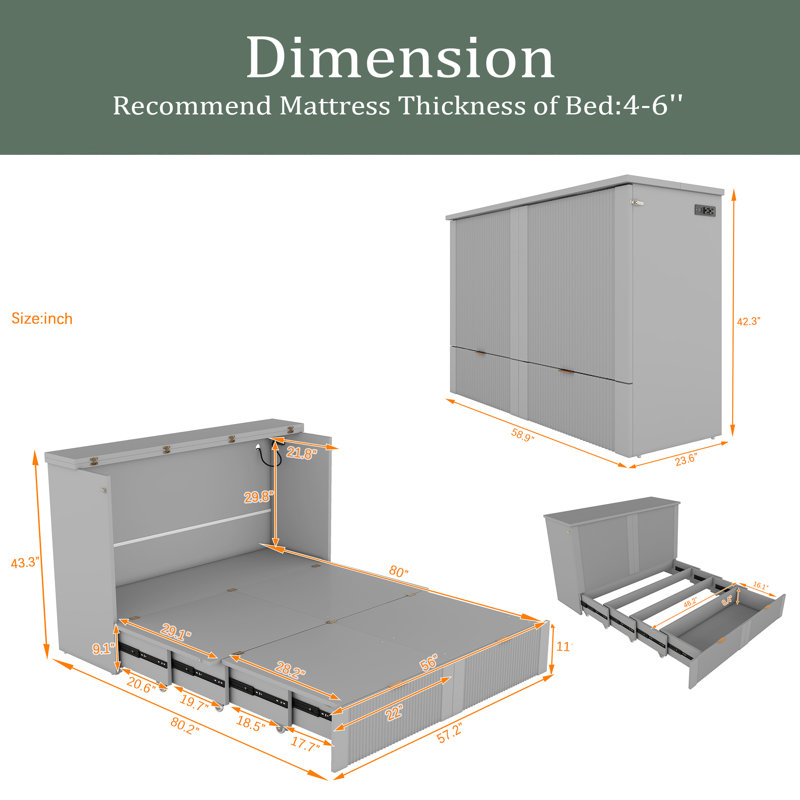 Michonne Storage Bed, Grey