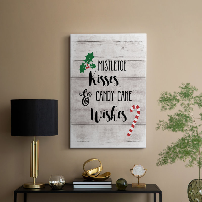 Gui et canne de bonbon - Cavas enveloppés de galerie, H 12 po x l 8 po