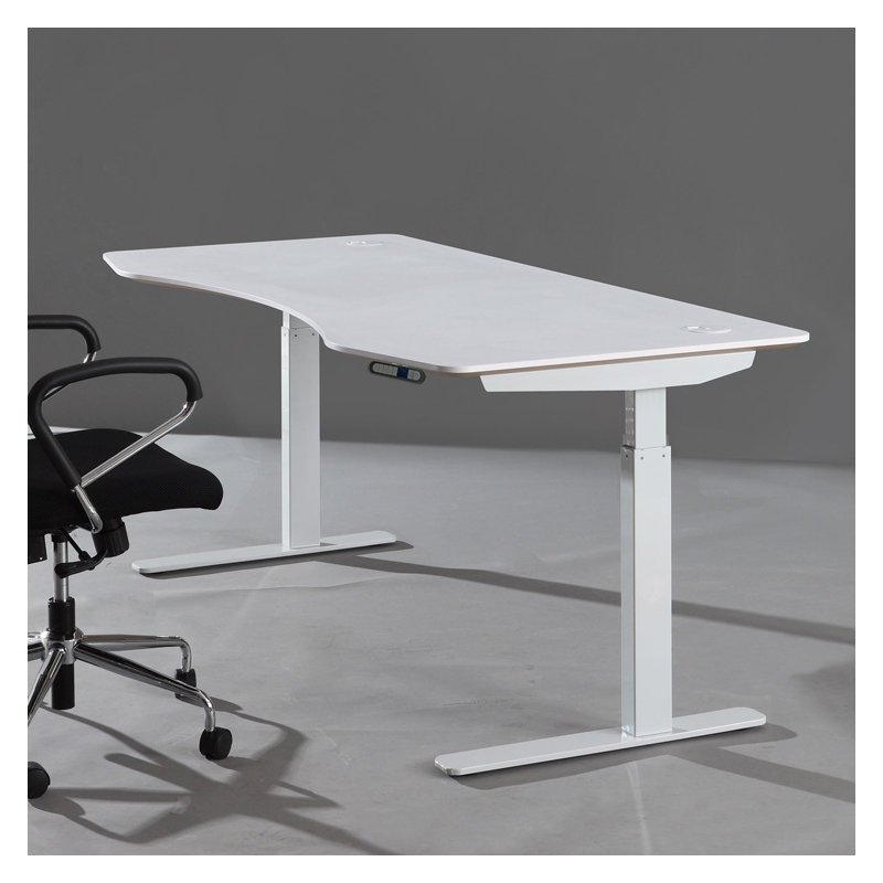 Adjustable Metal Base Standing Desk, White, 48" H x 71" W x 33" D