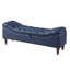 Banc de bout rembourré en cuir de polyuréthane long de 57,7 po avec rangement caché, siège capitonné et pieds en bois d'hévéa Odel-134492465