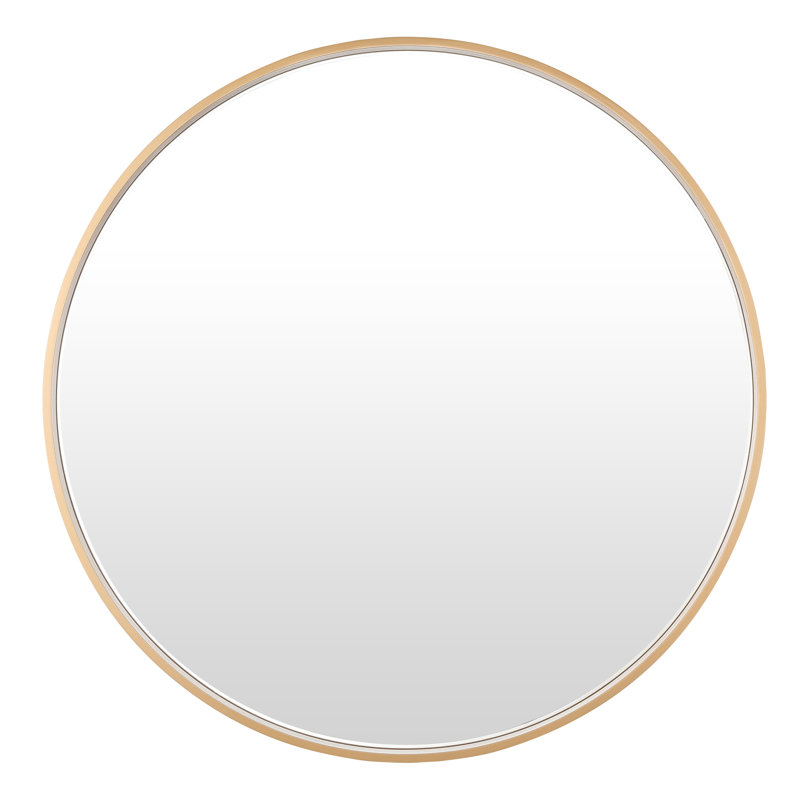 Aluminum Round Mirror, Gold, 36" x 36"