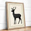 Silhouette Deer Minimalist - Framed Print-312082076-312082078