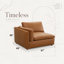 Canapé modulaire en cuir fleur brun 3 pièces avec fauteuils gauche et droit