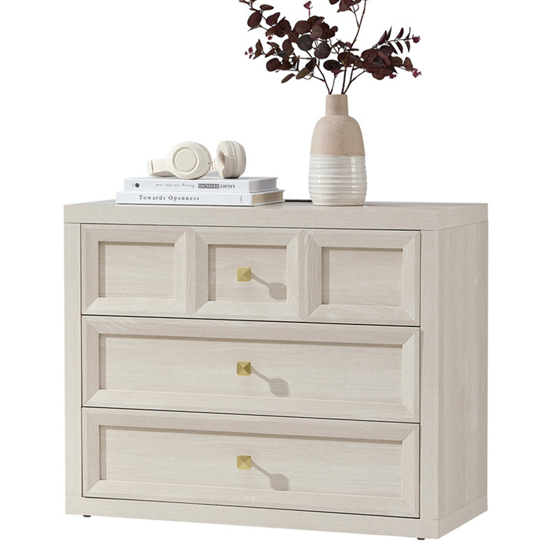 30.7'' Nightstand For Bedroom With 3 Drawers, Mid Century Modern Wooden Closet Storage Organizer, White, Set of 2