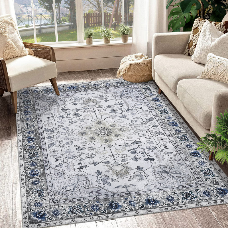 Rinnes Washable Oriental Indoor Rug, Rectangle 9' x 12'