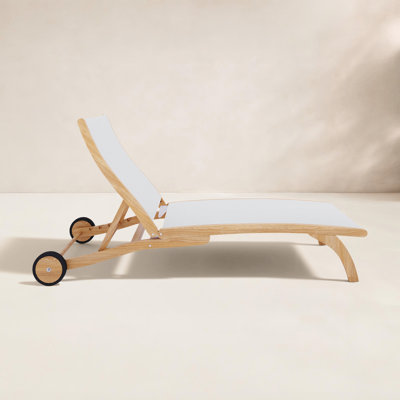 Marfried 29" Teak Patio Chaise Lounge