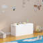Banc de rangement moderne blanc avec tiroir coulissant, rangement minimaliste pour l'entrée, la chambre à coucher ou le salon