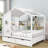 Alakai 2 Drawers Wood Platform Bed with Shelves-2054064257-2054064258
