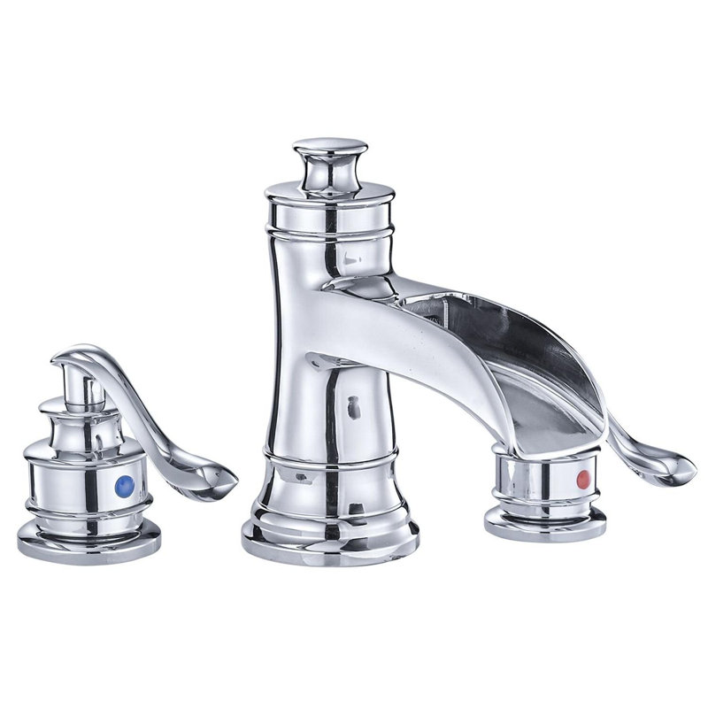 Robinet de lavabo pour salle de bain à 3 trous et 2 poignées en chrome poli SoftStream