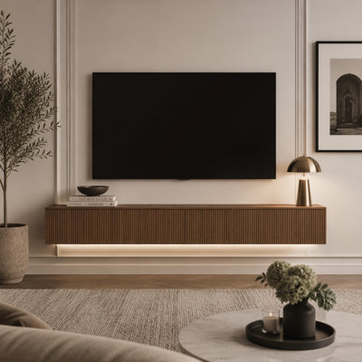 Floating TV Stand Wall Mounted With 16 Color Leds,65" Modern TV Stand, Floating TV Cabinet Entertainment Center For 55 60 65 Inch TV