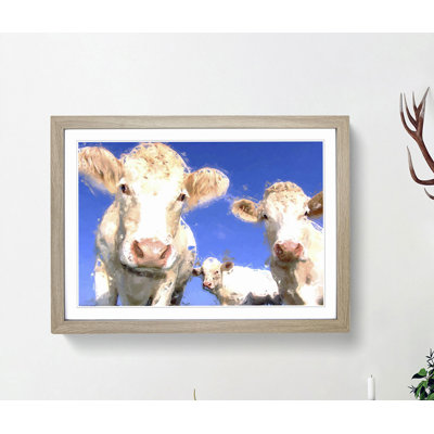Three Dairy Cows in Abstract - Framed Print