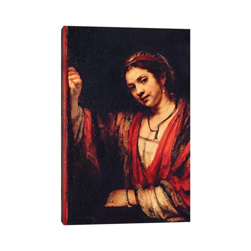 Portrait Of Hendrickje Stoffels by Rembrandt Van Rijn - Wrapped Canvas Painting, 45.72cm H x 30.48cm W x 1.91cm D