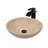 Novatto 17'' Polished Beige Travertine Stone Circular Bathroom Sink with Faucet