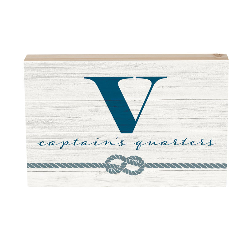 Coastal Wooden Plock Monogram Captain 12x8" V