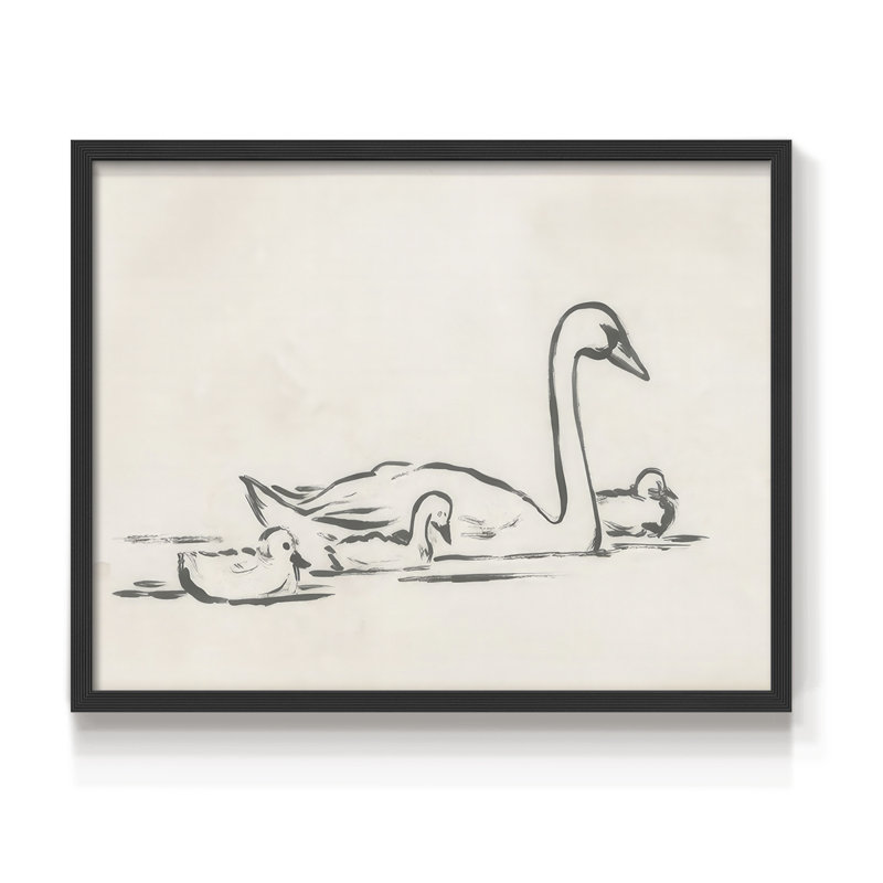 Swan Sketch III -Framed Print - Restickable