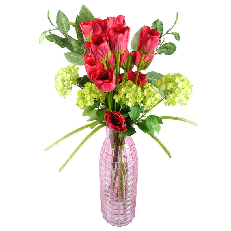 Plastic, Silk Artificial Arrangement, Red