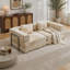 Canapé à compression, canapé-lit convertible au sol avec structure de forme fixe, canapé modulaire sans os sans causeuse, sans assemblage requis, tissu chenille, pour la chambre du salon, beige-1208174036-1208174037