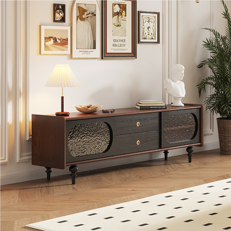 Meuble télé de style américain avec rangement minimaliste, H 23,62 po x L 86,61 po x l 15,75 po