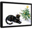 «Black Christmas Vintage encadré, art mural de chat de Noël», impressions de style rétro-2018713212