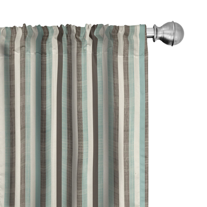Striped Semi-Sheer Rod Pocket Curtain Panels, 28" x 63"
