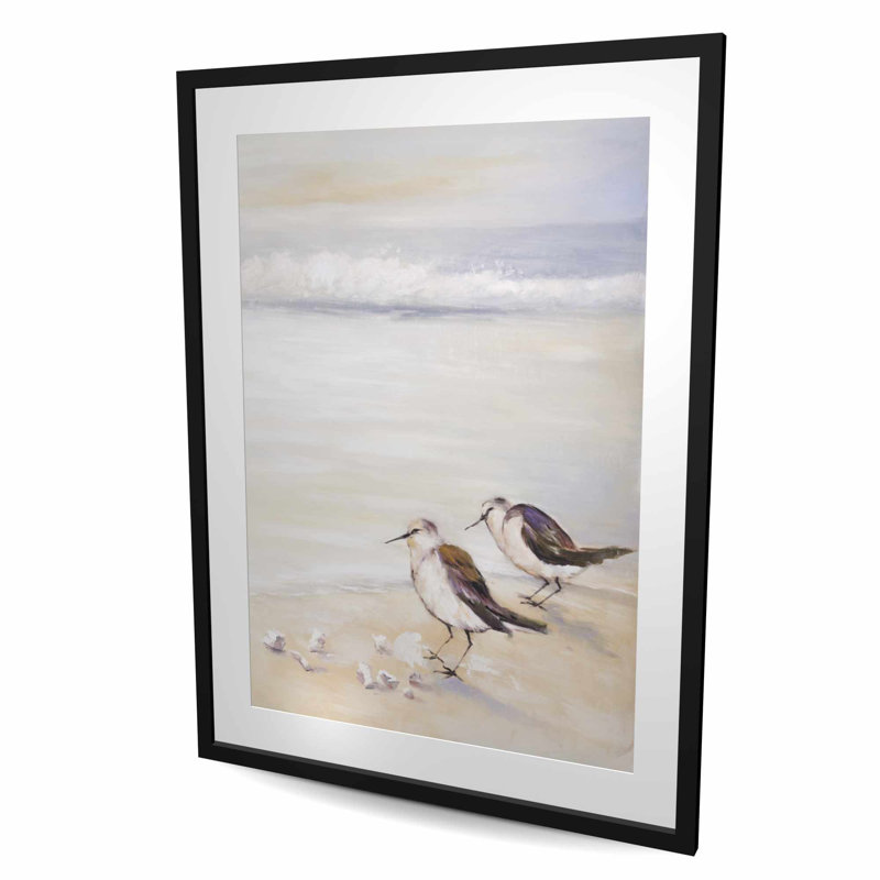 Deux bécasseaux sur la plage | Marine Livingroom, reproduction encadrée