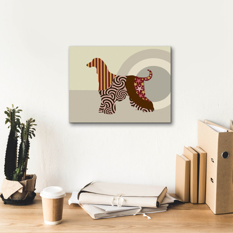 "Chien afghan" par Lanre Adefioyue, H 12 po x l 16 po x P 0,75 po