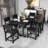 HIKHDPE 6 - Person Patio Dining Set With Rectangular Table All Weather Poly Dining Chairs Outdoor Table -945780970-949161301