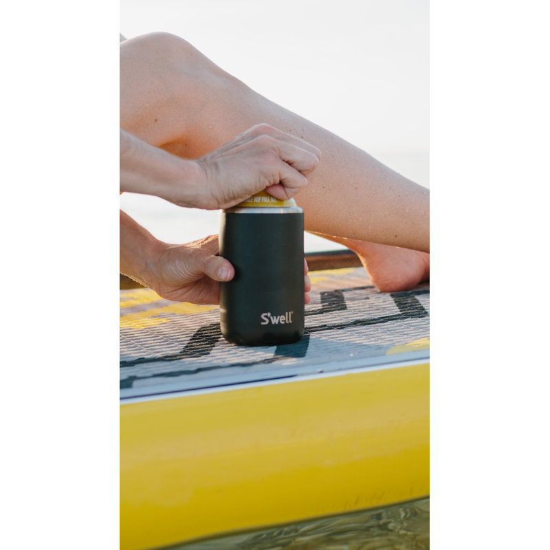 S'well Stainless Steel Chiller Triple-Layered Vacuum-Insulated Keeps Drinks Cool and Hot, Onyx Black, 12 oz.