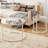 White Nesting Glass Table Set Of 2, Small Glass Round Nesting Tables For Living Room Bedroom, Accent Tea Table With Metal Frame Modern Industrial Simple