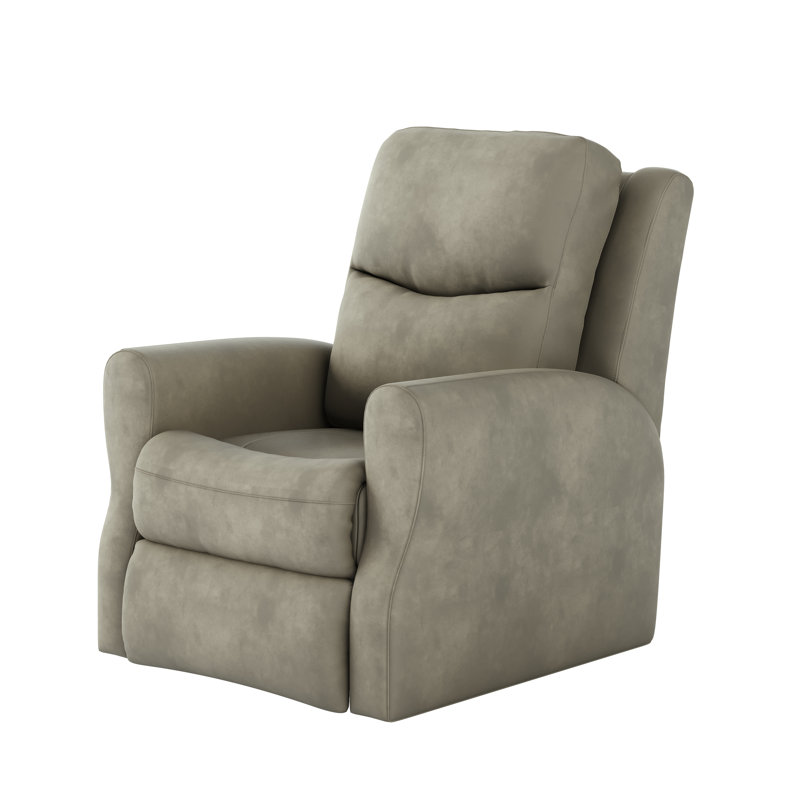 Fame Leather Recliner,  Gray Fresca Cobblestone, Rocker/Swivel