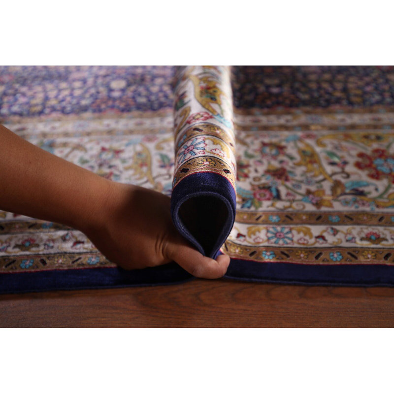 Tapis de salon bleu All-Over Floral