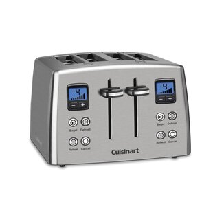 Cuisinart Classic 4-Slice Toaster, Stainless Steel/Black (Factory