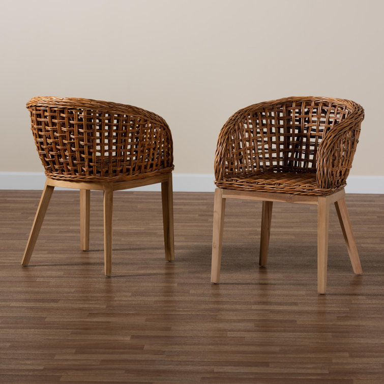 Anir Low Back Rattan Arm Chair Dining Chair