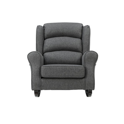 Grey Rocking Chair With Flared Arm