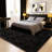Soft Fluffy Black Faux Sheepskin Area Rug-168919332