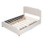 Upholstered Platform Bed With Stud Trim Headboard And Footboard And 4 Drawers No Box Spring Needed, Velvet Fabric, Queen Size