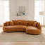 Canapé modulaire en cuir courbé de 128 po avec méridienne et 7 coussins-1191290806-1191290804