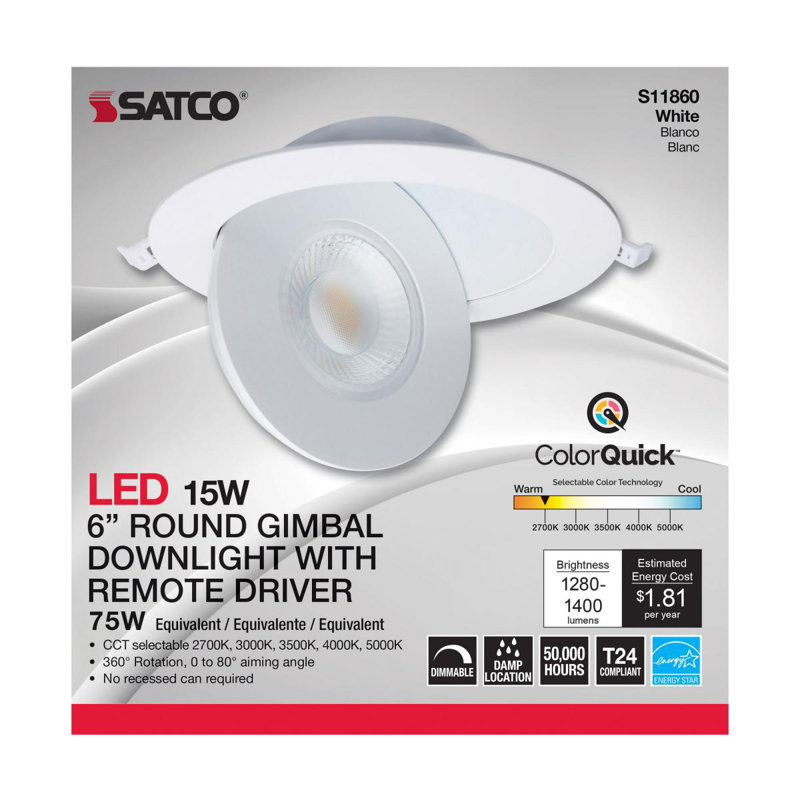 Ultra Slim Selectable CCT New Construction IC LED Canless Recessed Lighting Kit, White