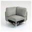 Module de coin pour canapé d'angle en velours côtelé - Élément central de canapé en tissu gris pour agencement personnalisé de salon