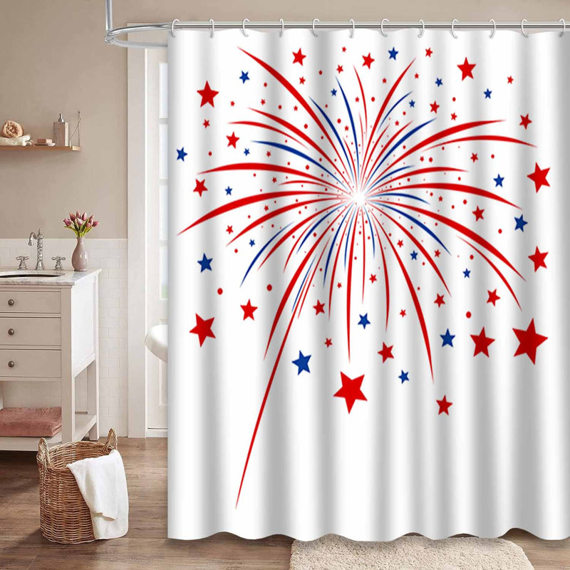 Rideau de douche Firework Star, L 72 po x l 72 po