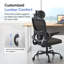 Chaise de bureau ergonomique avec soutien lombaire dynamique 3D, accoudoirs relevables, dossier respirant, assise à haut rebond, noire-939325487-954430934-954430932