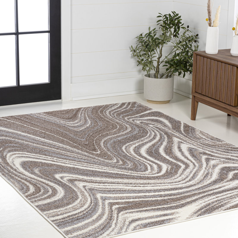 Tapis brun / crème Raghidah, Rectangle de 5 pi x 8 pi