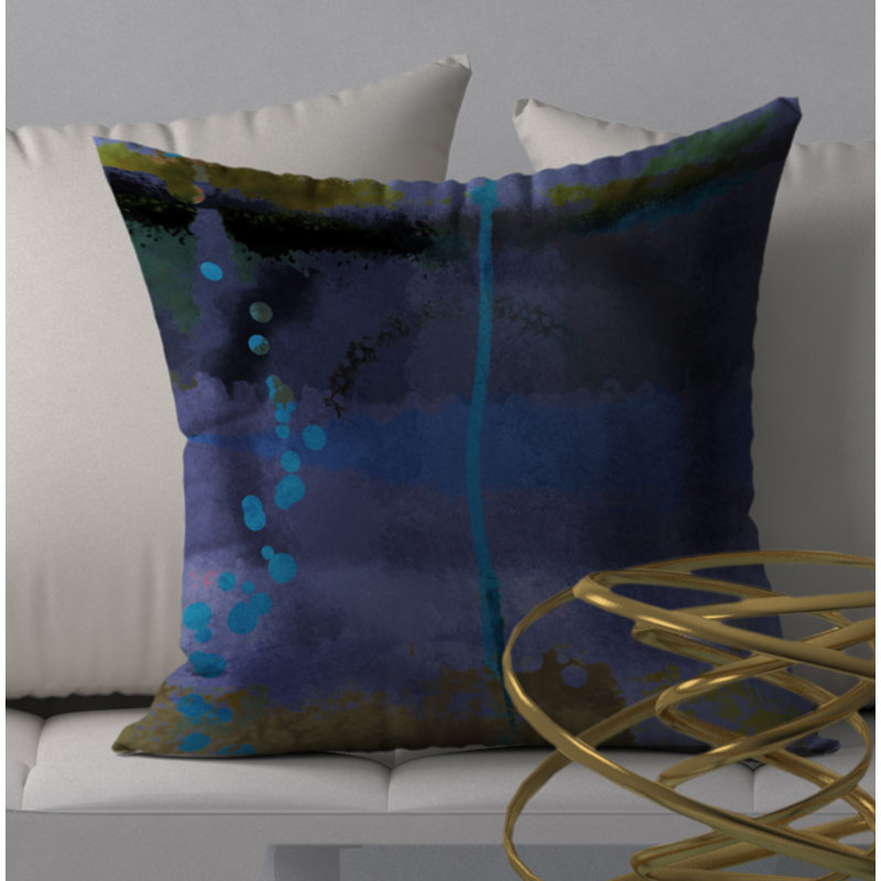 Abstract Throw Pillow, 18" H x 18" W x 5"D
