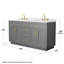 Meuble-lavabo double de 66 po Beckett, blanc-132484172-132484173-134309758