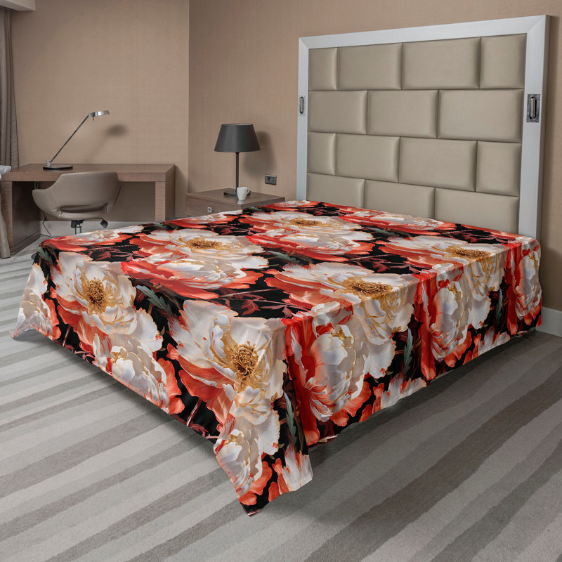 Floral Flat Sheet, Scarlet Chestnut Brown